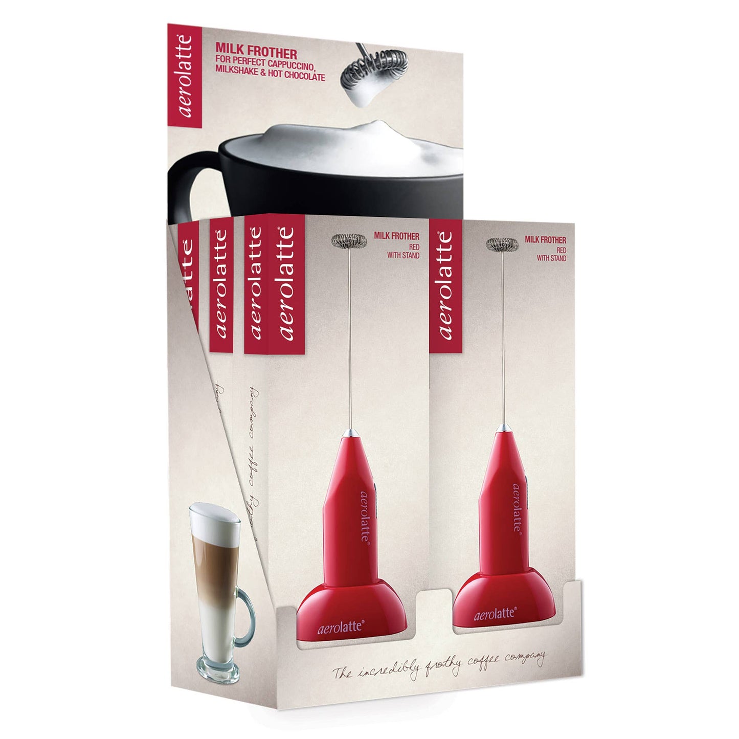 Aerolatte Milk Frother With Stand, Displayer Of 6: Off-White