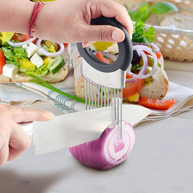 Onion Cutter Vegetable Chopper, Stainless Steel Tomato: 1 Set