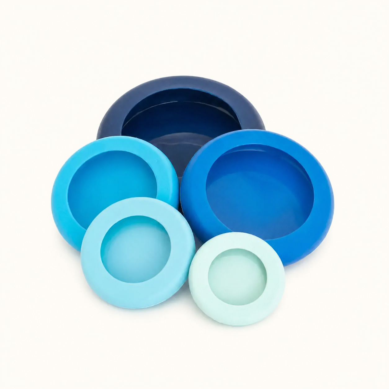 Reusable Silicone Food Savers – Ice Blue (Set of 5)