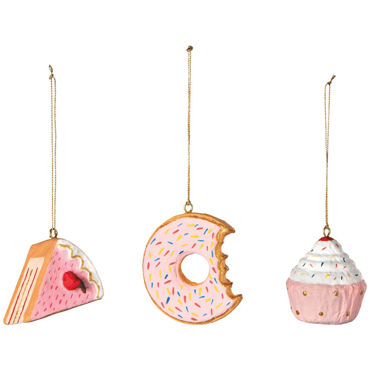 Sweet Tooth Cotton Mache Christmas Ornaments