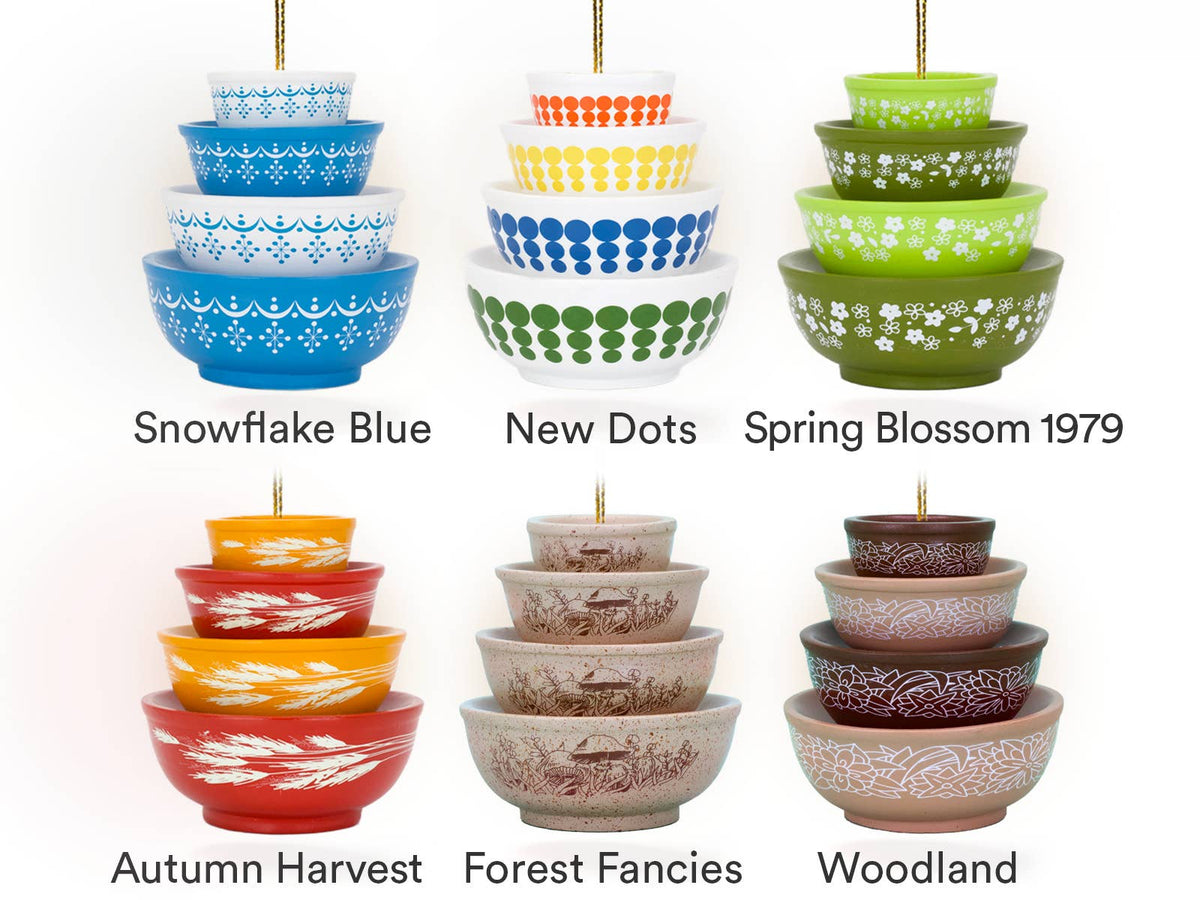 Mini Pyrex-Inspired Bowl Ornament | Retro Christmas Decor: Butterprint
