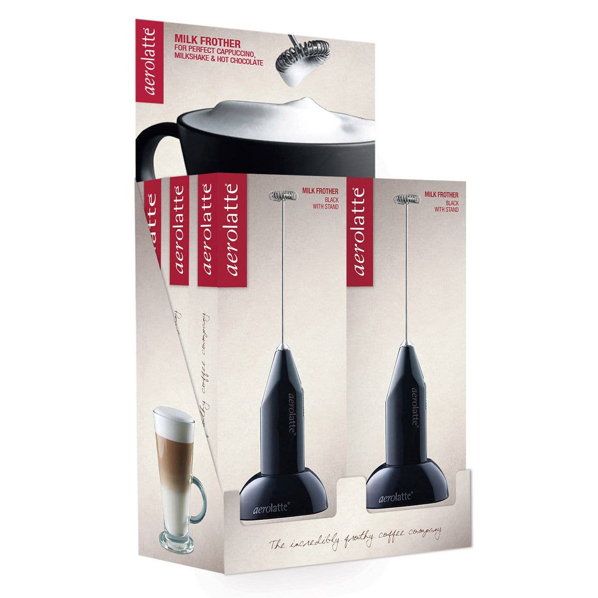 Aerolatte Milk Frother With Stand, Displayer Of 6: Off-White