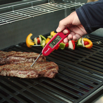 Compact Folding Digital Thermometer - Red