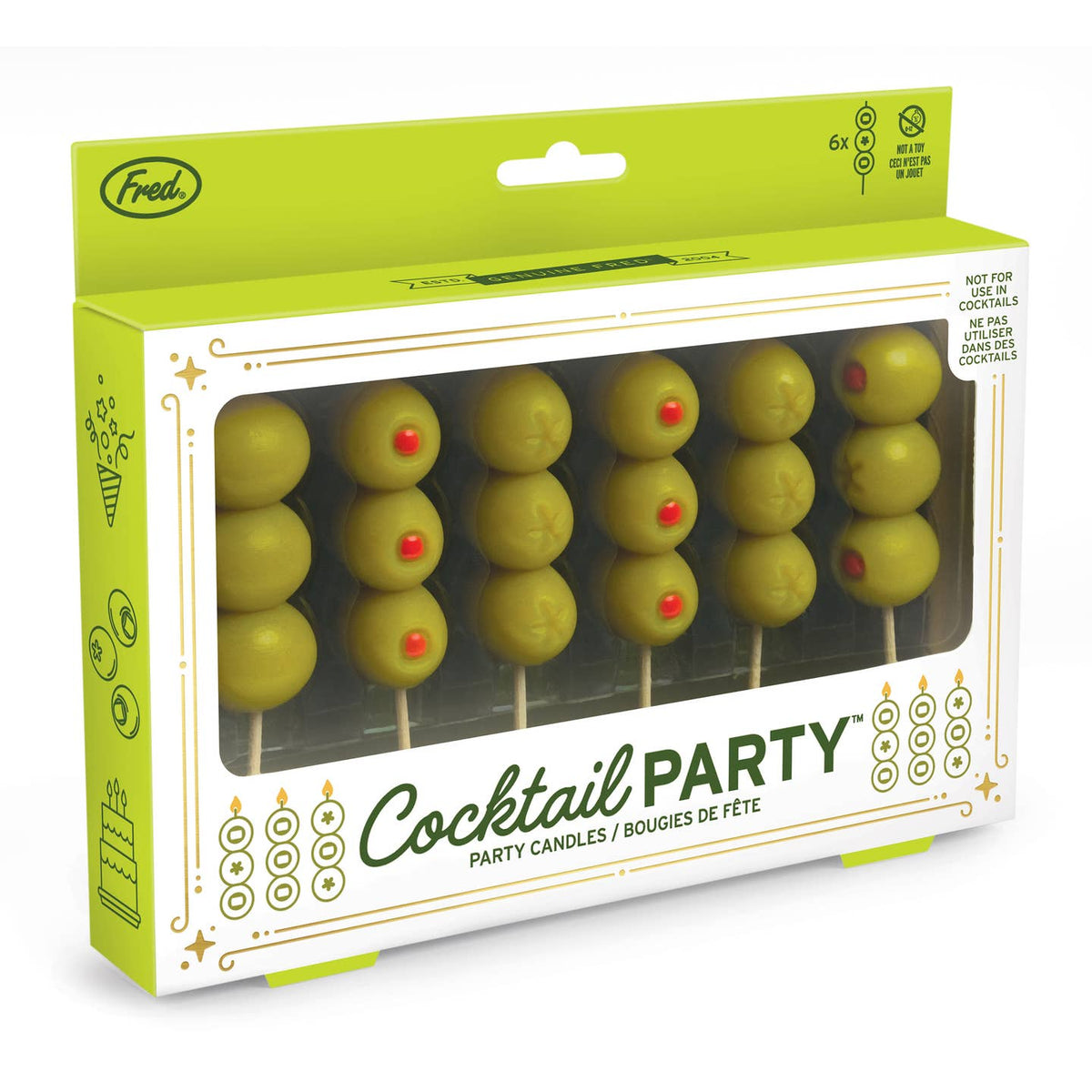 Cocktail Party Olive Candles - Set of 6