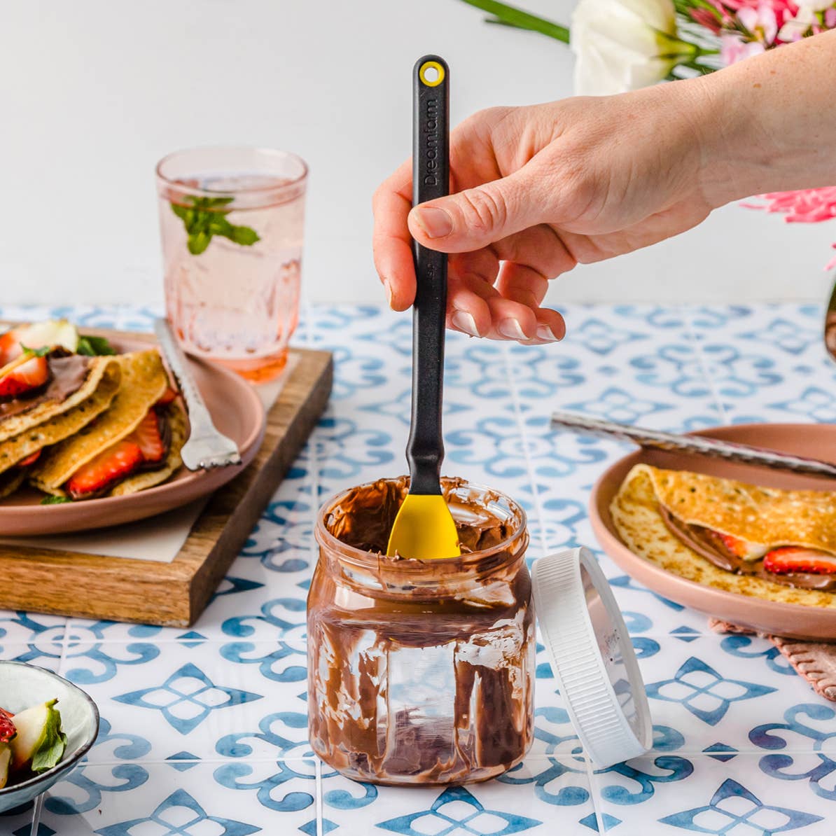 Mini Supoon® - Silicone Jar Spoon that Scrapes Clean: Dreamfarm Blue