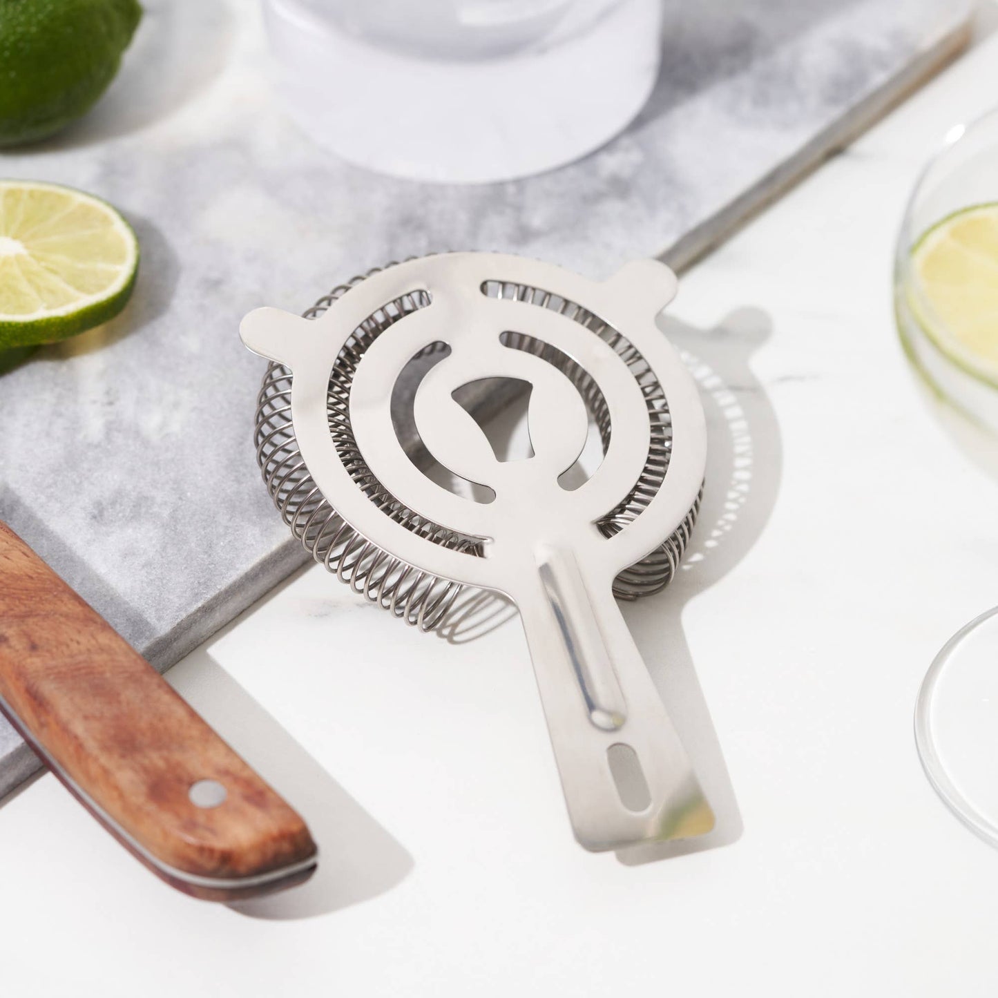 Hawthorne Cocktail Strainer in Stainless Steel: Silver / Stainless Steel