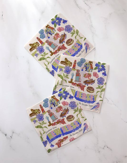 Greetings From New Jersey Dishcloth Set