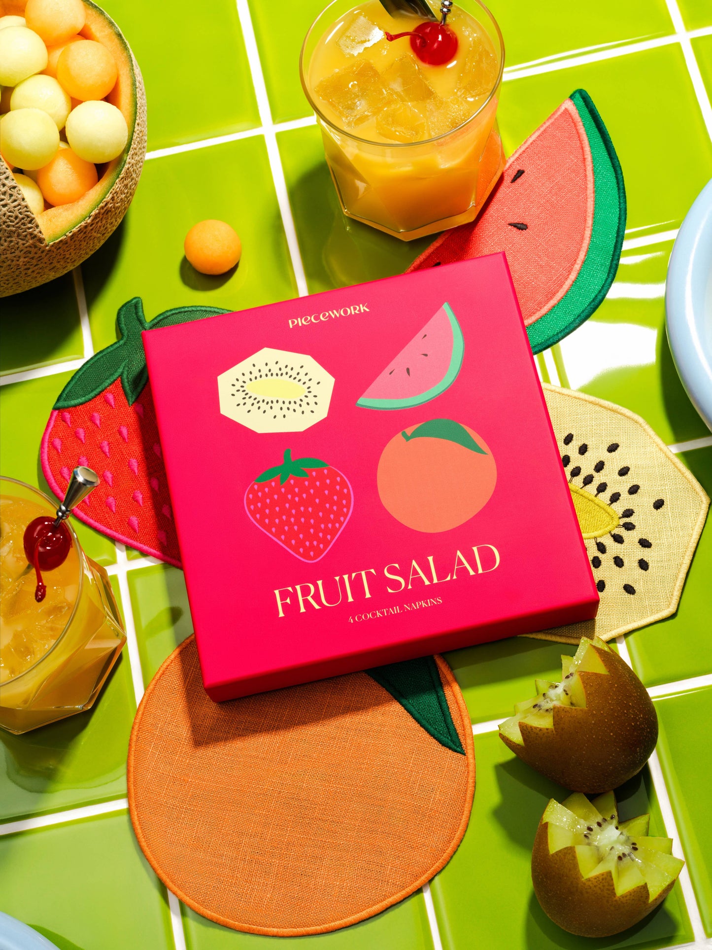 Cocktail Napkins - Fruit Salad - Set Of 4