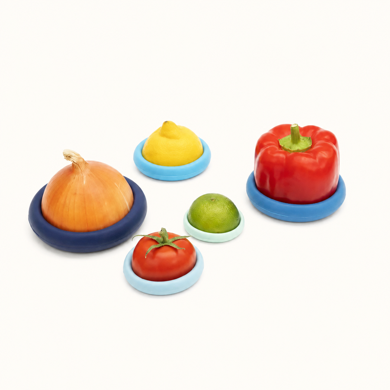 Reusable Silicone Food Savers – Ice Blue (Set of 5)