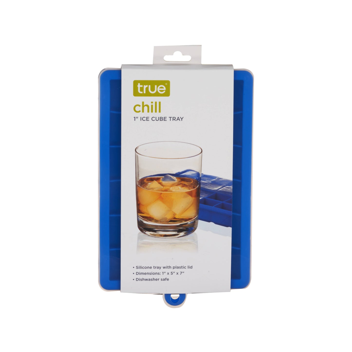 Chill 1" Ice Cube Tray w/ Lid - Blue & Red -Bulk Assortment
