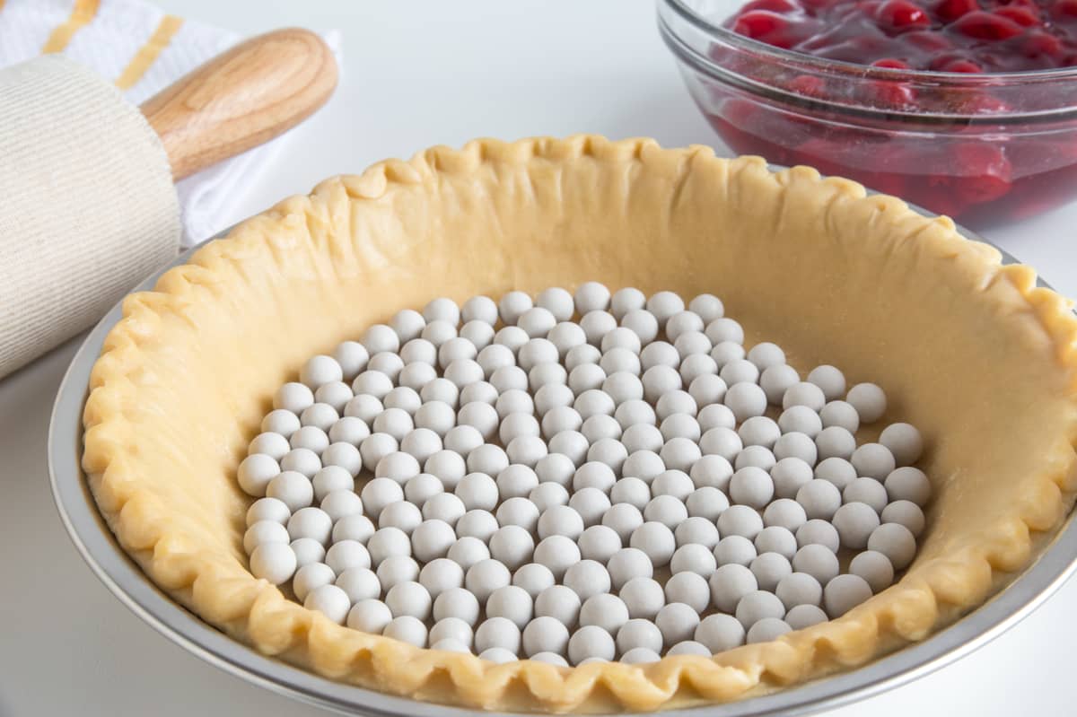 Ceramic Pie Weights with Mason Jar