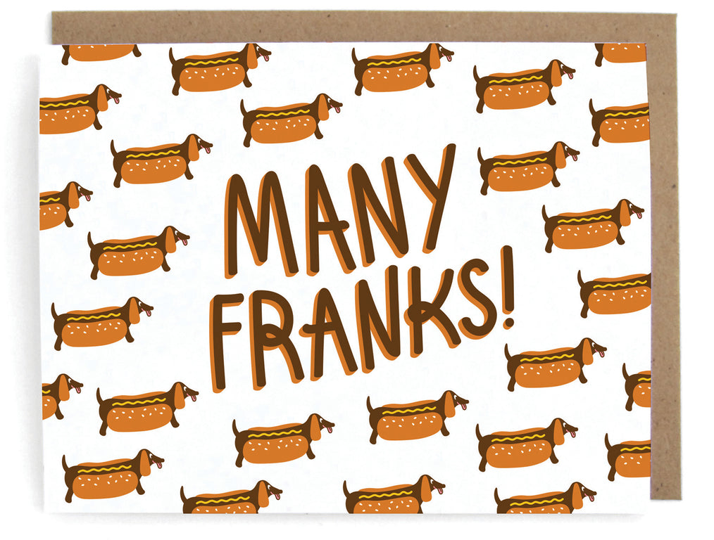Many Franks Greeting Cards