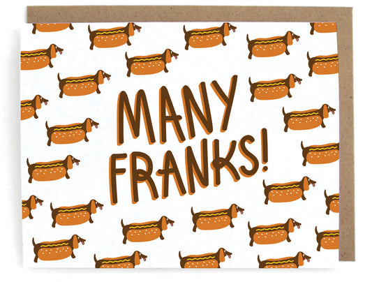 Many Franks Greeting Cards